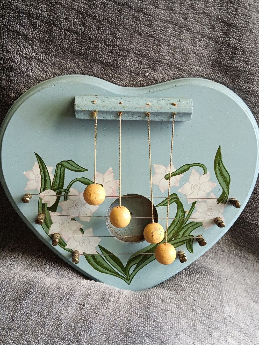 1989 Door Harp Whimsical Cottagecore Music Bell Chime Wooden Whimsy Home Decor